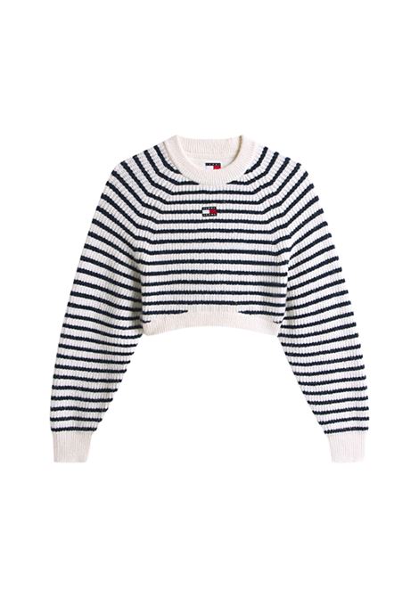 Pullover squadrato con lana e distintivo OFF WHITE Tommy Hilfiger | DW0DW216770FH